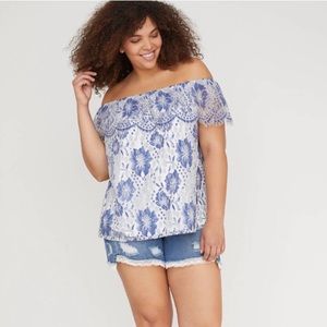 Lace Ruffle Off-the-Shoulder Top